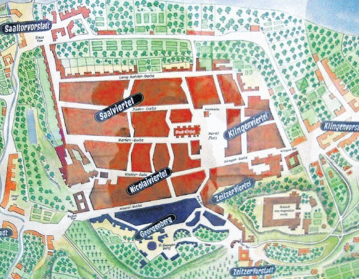 Der Stadtplan von Weißenfels anno 1813.