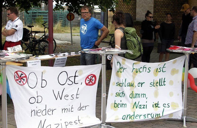 Auch in Berga gab es Proteste gegen Rechts.