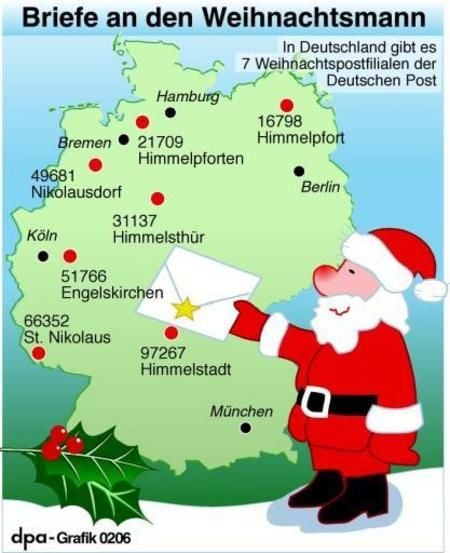 Briefe an den Weihnachtsmann (Grafik: dpa)