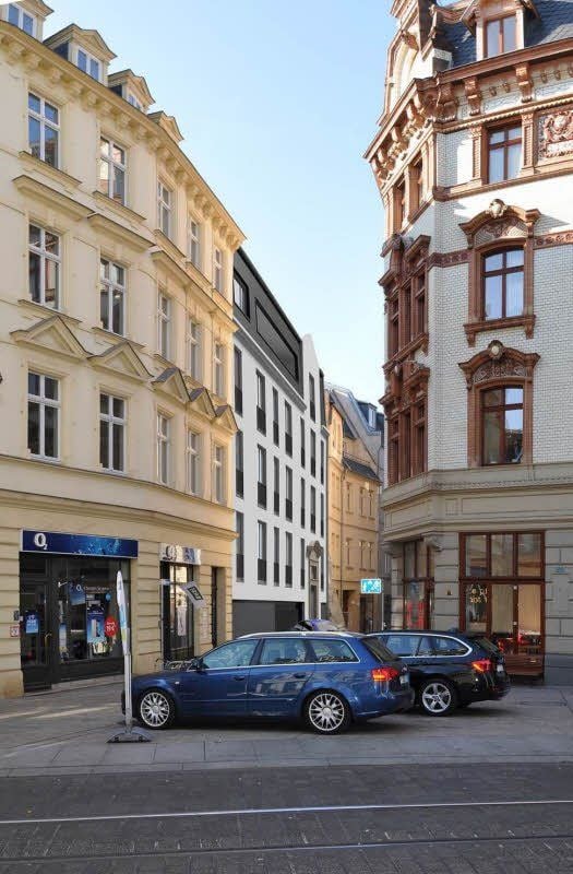 In der Jägergasse 1 soll ein Neubau die Lücke schließen (linke Häuserfront, Mitte).