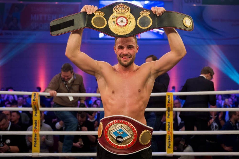 Zweiter Gürtel: Dominic Bösel ist Inter-Conti-Champion der WBO und Continental-Champion der WBA.