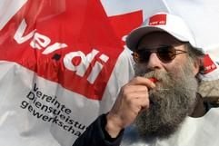 Ver.di-Protestler (Foto: dpa)