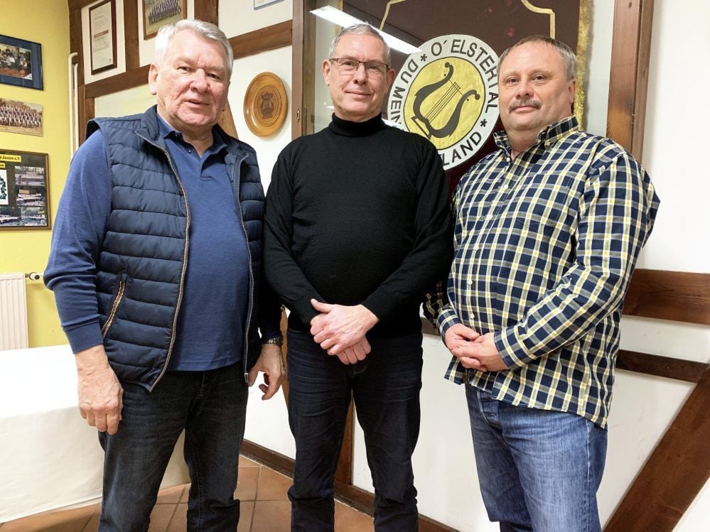 Der neu gewählte Vorstand des Männerchores: Hans-Joachim Pankrath (links), Burkhard Frank (Mitte) und Michael Weiß.