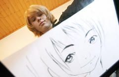 Die Manga Zeichnerin Anike Hage arbeit in Wolfenbüttel an einem Comic-Entwurf. Manga machen inzwischen 70 Prozent des Comicmarktes in Deutschland aus. (Foto: dpa)