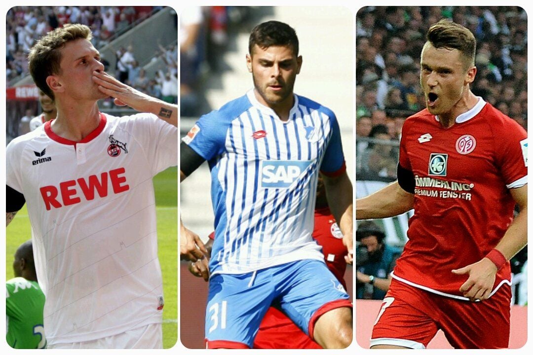 Drei Gewinner des zweiten Spieltags: Simon Zoller (l.), Kevin Volland (M.) und Christian Clemens.