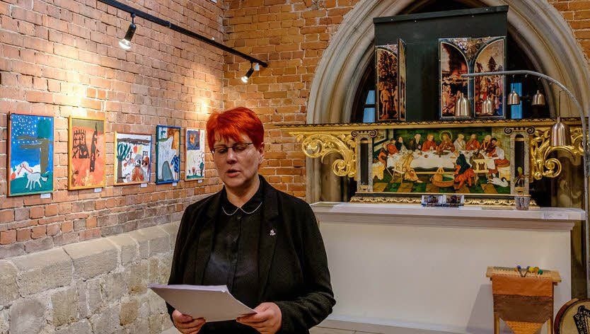Die Wittenberger Kunsthistorikerin Marlies Schmidt spricht in Kemberg.