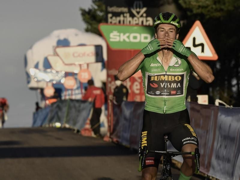 Konnte bei der 75. Spanien-Rundfahrt seinen zweiten Tagessieg einfahren: Primoz Roglic. Foto: Alvaro Barrientos/AP/dpa