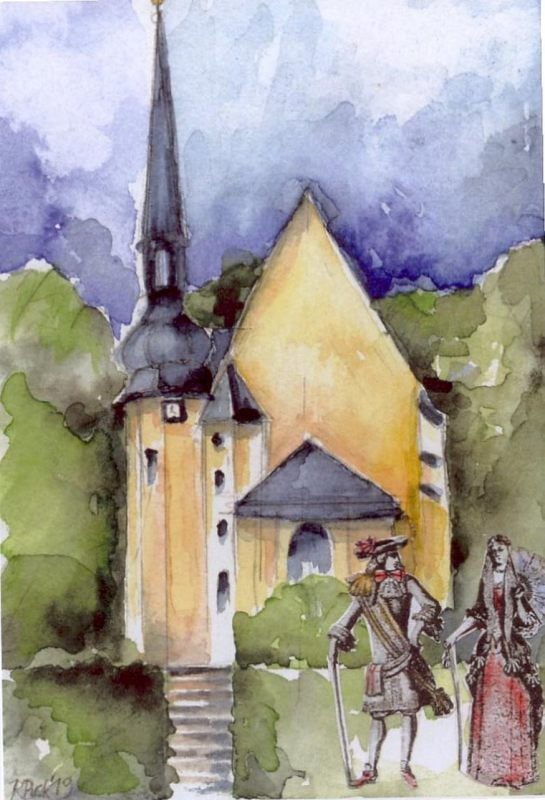 Diese Postkarte von Keisers Taufkirche wurde extra angefertigt.