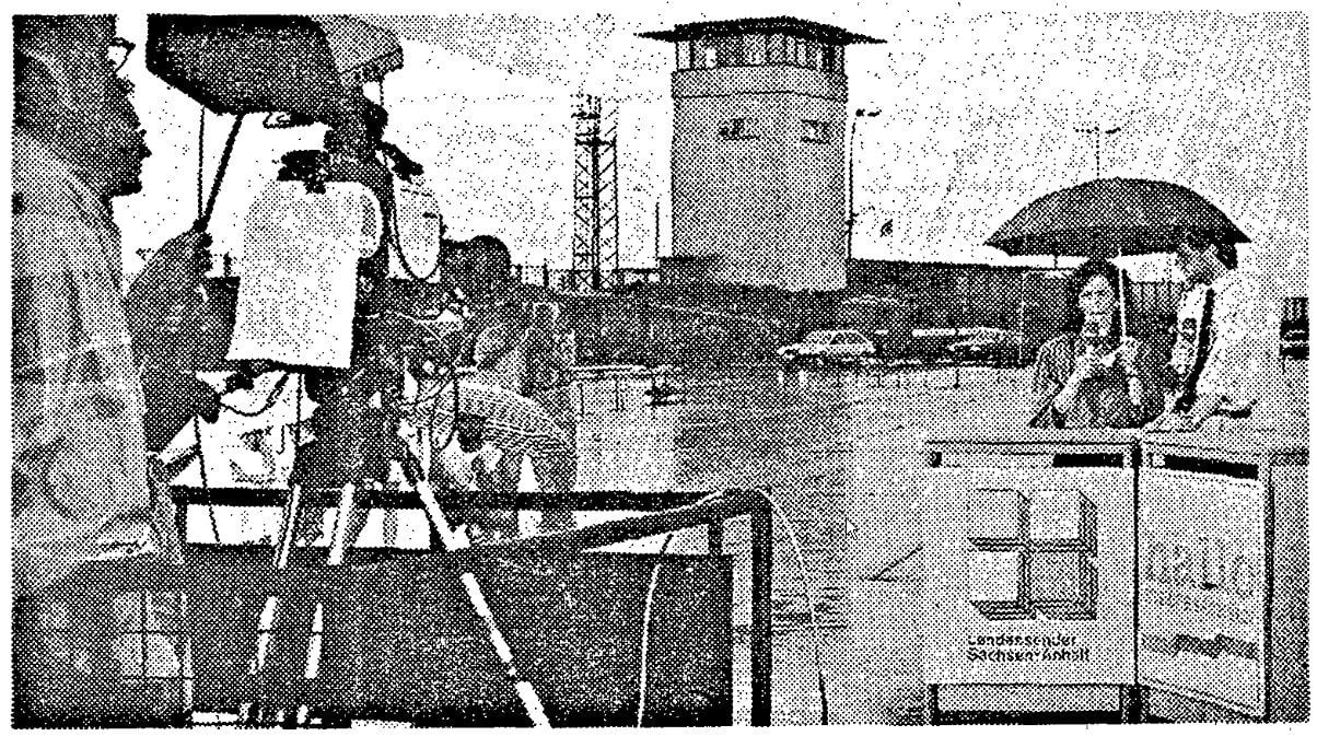 Am 13. August 1990 sendeten der Landessender Sachsen-Anhalt und der NDR per Live-Schaltung gemeinsam vom Grenzübergang Marienborn.