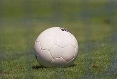 Ein Fußball auf dem Rasen. (Foto: dpa)