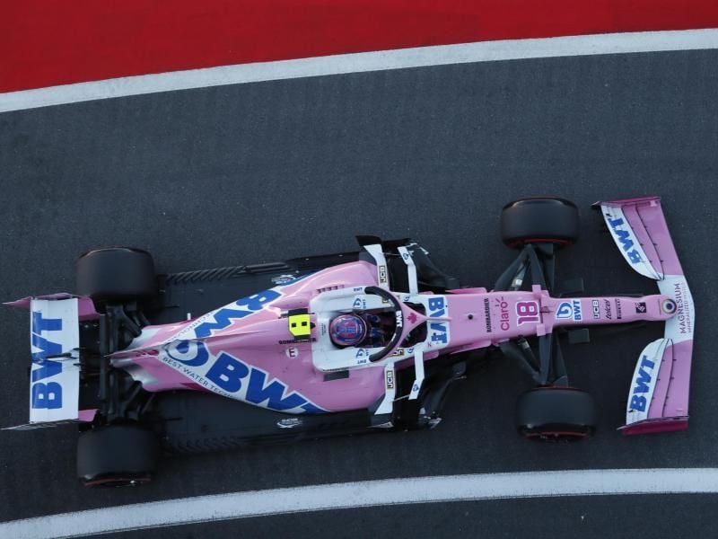 Das Team Racing Point wurde für angeblich illegale Kopien von Bauteilen bestraft: Lance Stroll beim Training. Foto: Frank Augstein/Pool AP/dpa