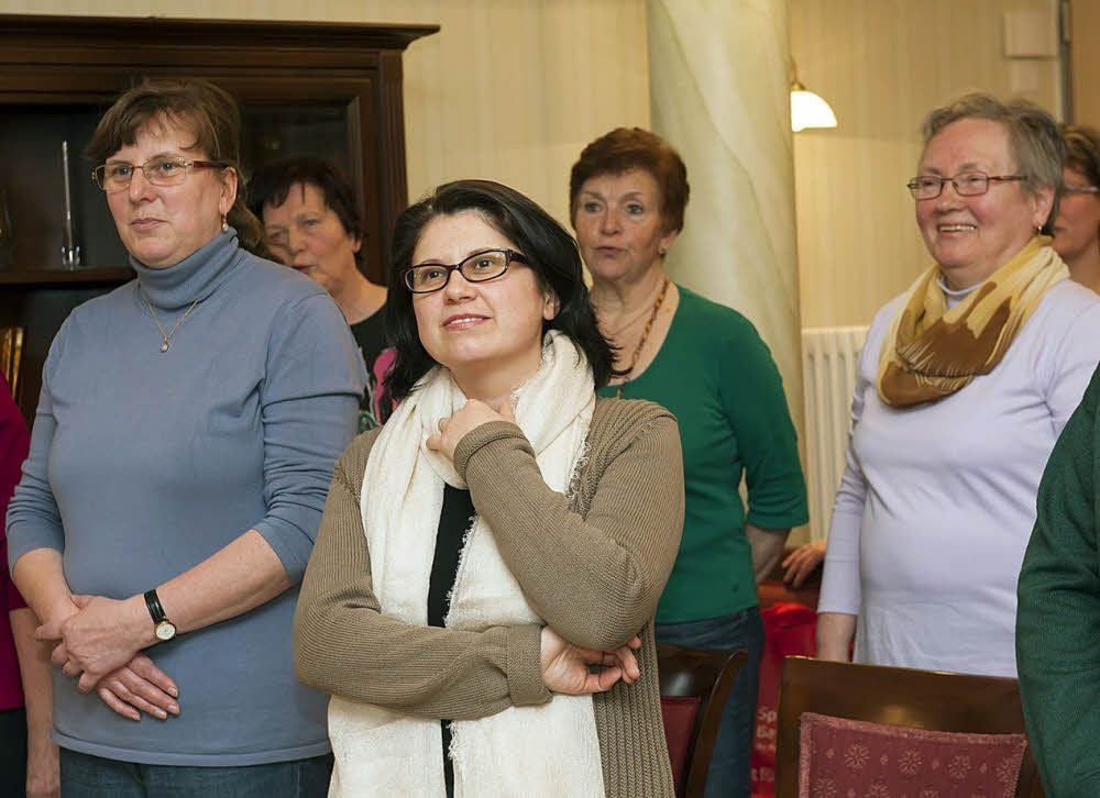 Der Chor „Lyra“ bei einer Probe: Im Vordergrund die Koloratur-Sopranistin Claudiana Rotaru