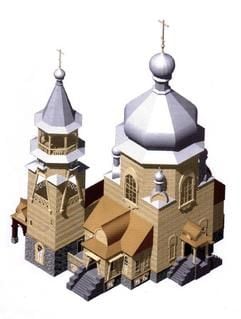 Die größte russisch-orthodoxe Holzkirche in Deutschland im Modell (Foto: MZ-Archiv)
