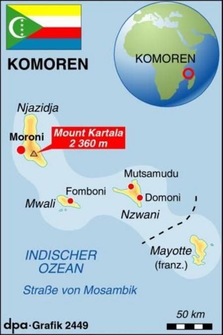 Wo liegen die Komoren? (Grafik: dpa)