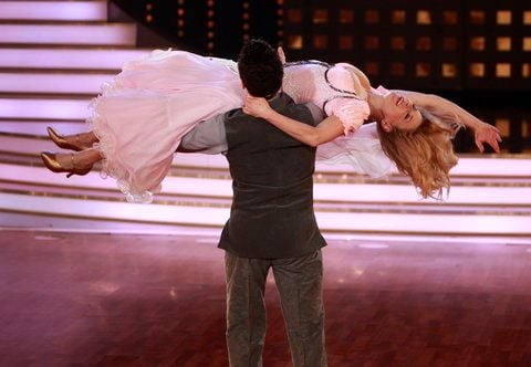 Die Sängerin Stefanie Hertel tanzt in Köln mit ihrem Partner Sergiy Pluyta bei «Let's Dance». (ARCHIVFOTO: DAPD)