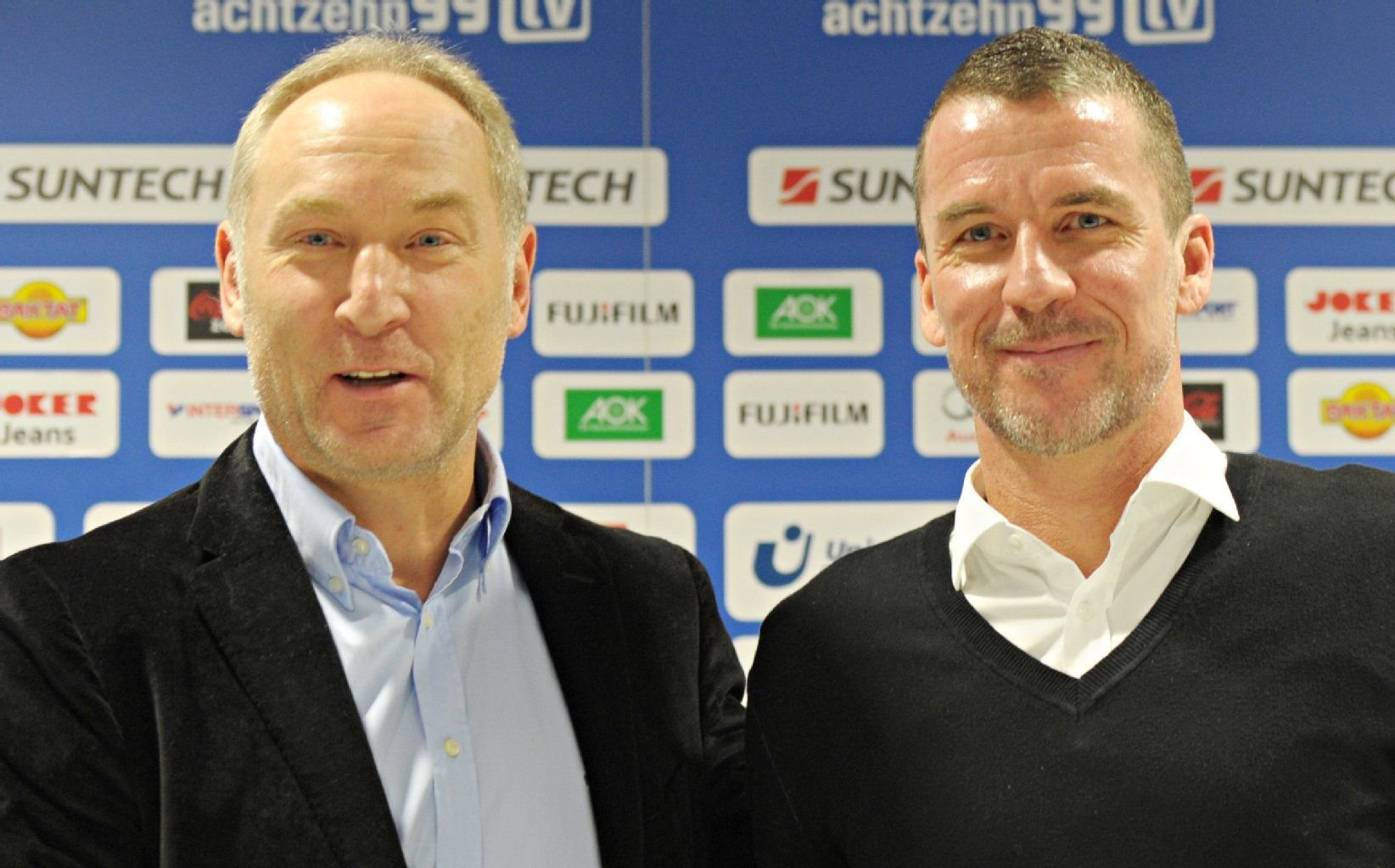 Hoffenheims ehemaliger Trainer Marco Kurz (r.) und Ex-Manager Andreas Müller.