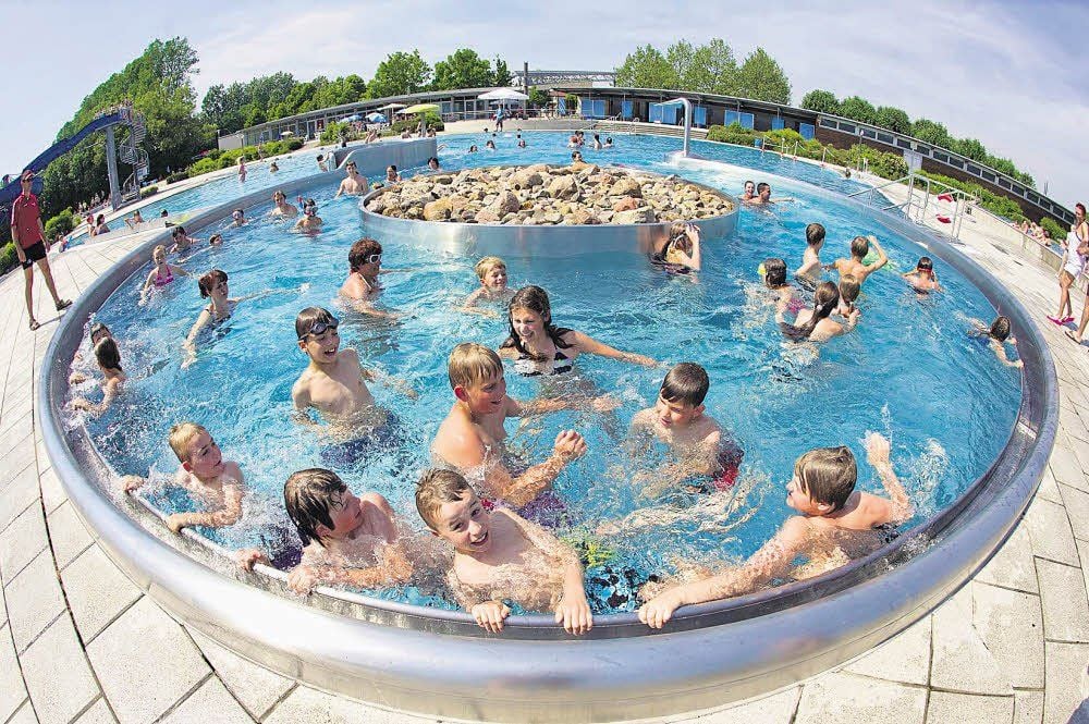 Freibad Albertine in Harzgerode, hier der Wasserkreisel