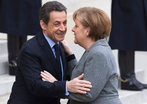 Bundeskanzlerin Angela Merkel und der französische Staatspräsidenten Nicolas Sarkozy. (FOTO: DPA)