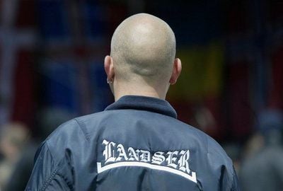 Ein Teilnehmer der NPD-Veranstaltung «Fest der Völker». (Foto: ddp)