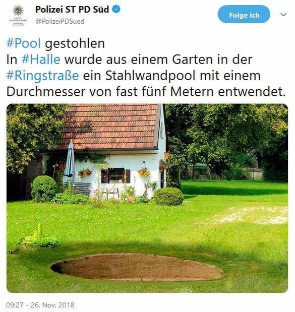 Der Polizei-Tweet mit der Fotomontage