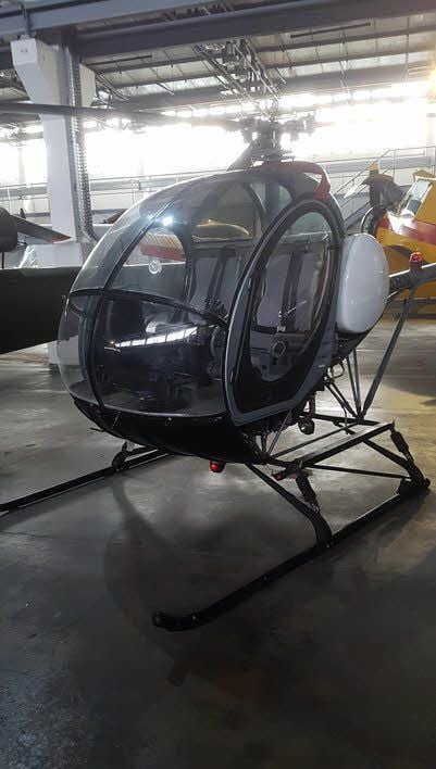 Neues Exponat: Hubschrauber „Hughes 269 A“.