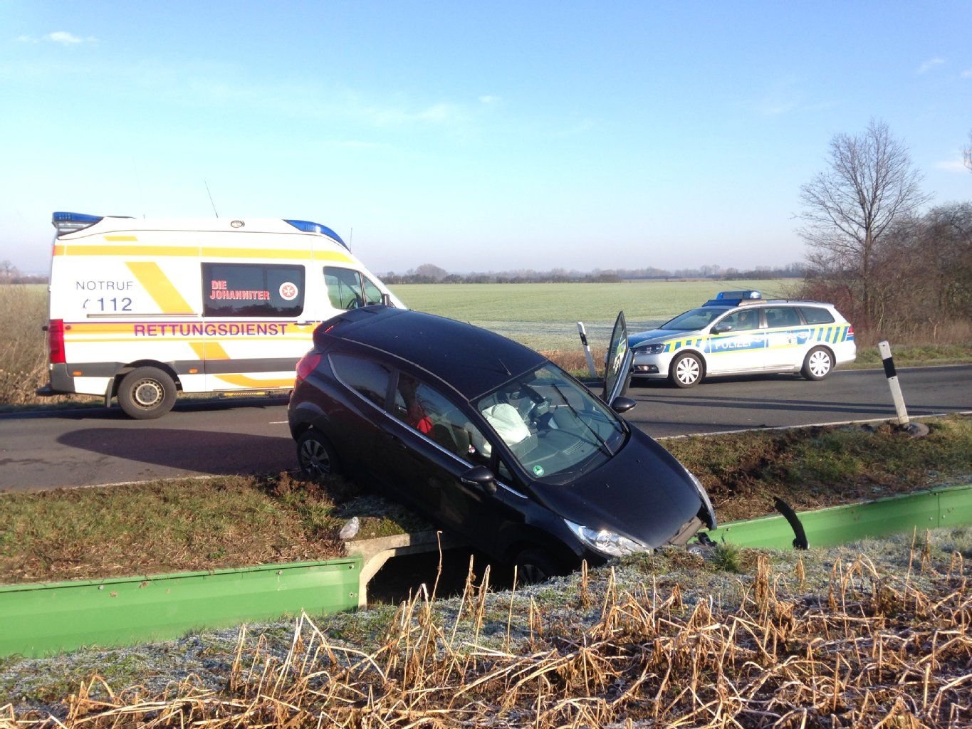 Unfall zwischen Pratau und Seegrehna.