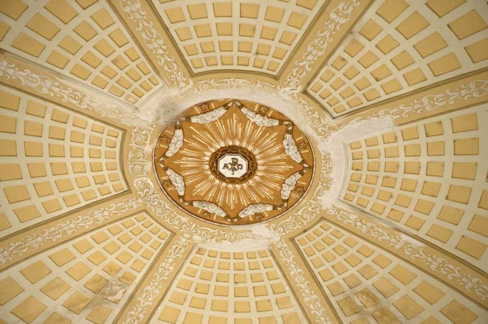 Das Kuppelgemälde in der Kapelle.