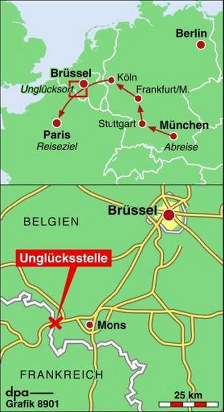 Karte zum Busunglück in Belgien (Grafik: dpa)