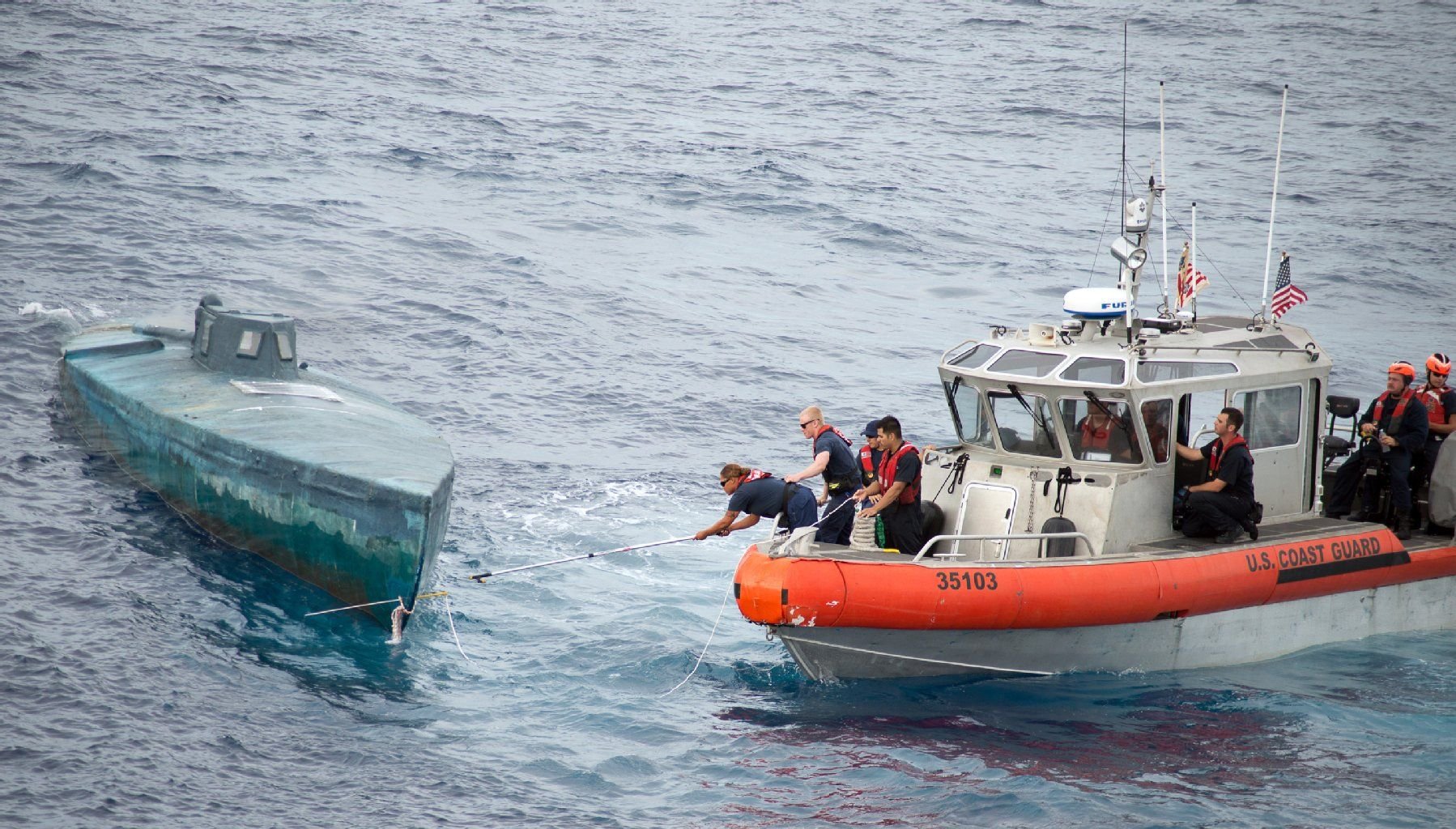 Mehr als sechs Tonnen Kokain hatte das selbstgebaute U-Boot an Bord.