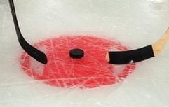 Mit dem Bully fällt der Startschuss zum Eishockeymatch. (Foto: dpa)