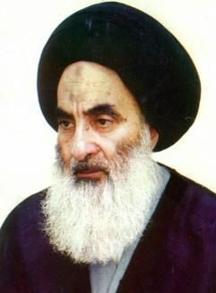 Großajatollah Ali el Sistani (undatiertes Archivfoto) hat die irakischen Schiiten am Mittwoch (25.08.2004) zu einem Marsch nach Nadschaf aufgefordert, «um die Amerikaner zu vertreiben». Einer seiner Anhänger in der Nachbarstadt Kerbela erklärte, es stünden bereits Dutzende von Bussen bereit, um Freiwillige in die Pilgerstadt zu bringen. In der am Mittwoch verbreiteten Erklärung des Geistlichen hieß es, Ziel des Marsches sei es, «Blutvergießen zu verhindern, den Schrein des Imam Ali Ibn Abi Talib zu retten sowie die Belagerung und die Präsenz bewaffneter Kämpfer zu beenden». (Foto: dpa)