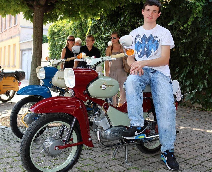 Sascha Gehrke war mit seinem Moped „Star“ der jüngste Teilnehmer.