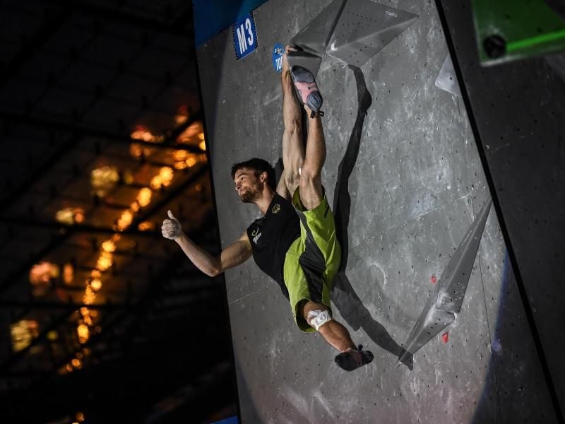 Beim Finale der Weltcup-Serie im Bouldern haben die deutschen Kletterer in München die Endrunde verpasst. Foto (2017): Nils Nöll/DAV Foto: Nils Nöll