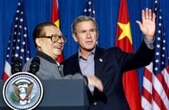 George W. Bush und Jiang Zemin