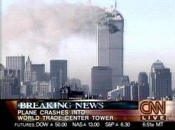 Brennendes World Trade Center am 11. Septermber