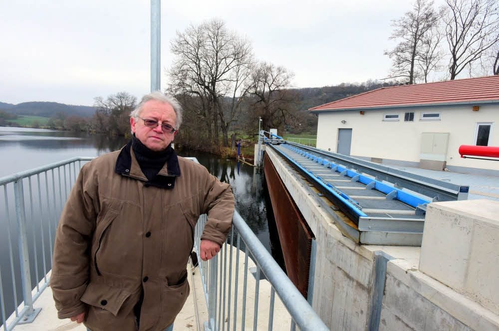 Matthias Blaszczak ist einer der Gesellschafter der Wasserkraftanlage am Oeblitzwehr.
