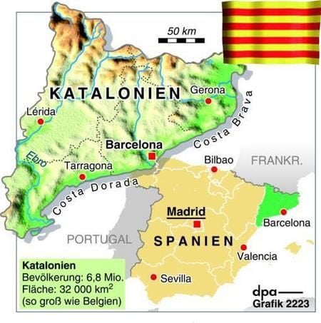 Infokarte zu Katalonien (Grafik: dpa)