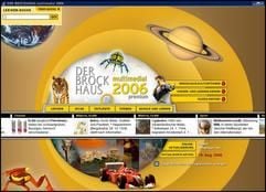 Bekanntester Vertreter seiner Gattung: Am Brockhaus müssen sich andere Lexika messen lassen. Das gilt auch für die multimedial aufbereiteten Enzyklopädien. Hier ist die Startseite des «Brockhaus multimedial 2006» zu sehen. (Foto: dpa)