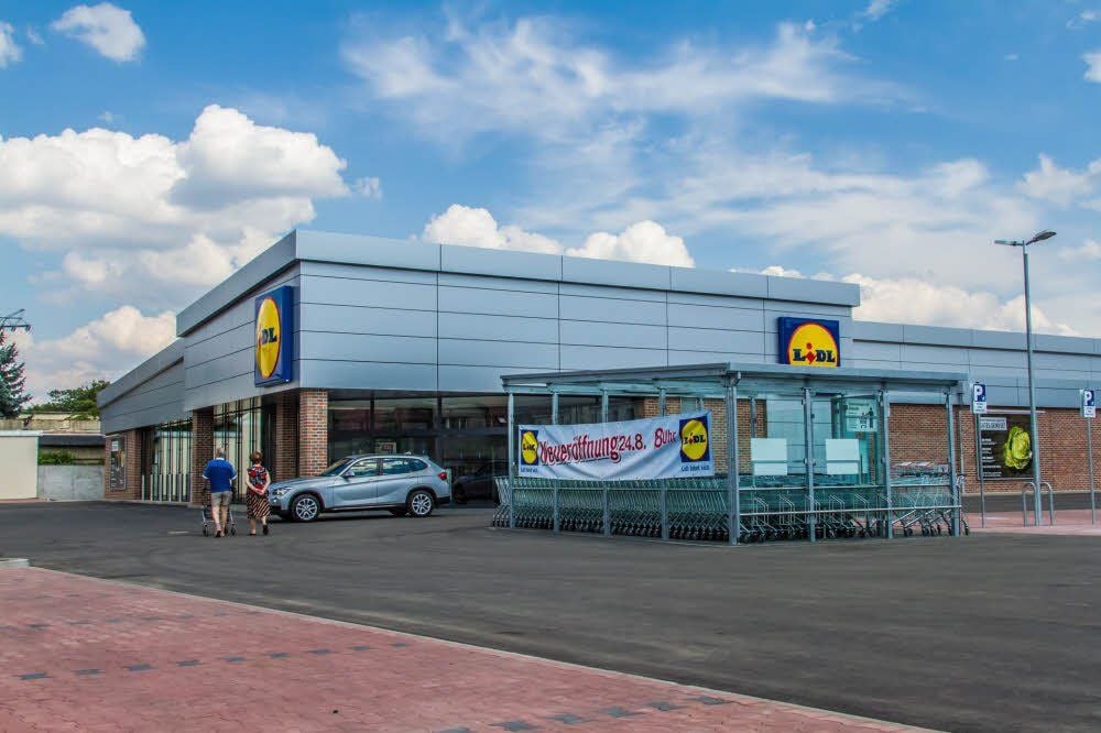 Die neu erbaute Filiale des Discounters Lidl in der Berliner Chaussee.