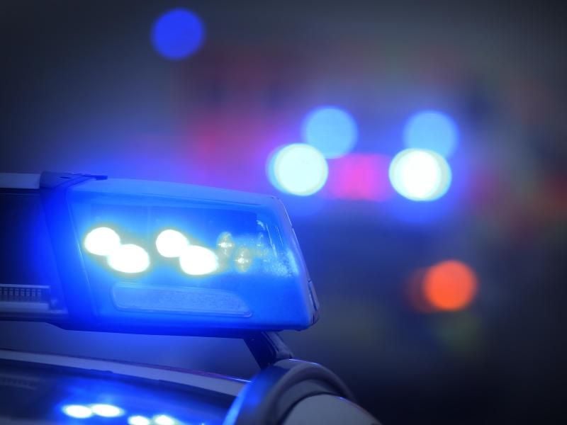Ein Polizeiauto mit eingeschaltetem Blaulicht steht an einer Unfallstelle. Foto: Karl-Josef Hildenbrand/dpa