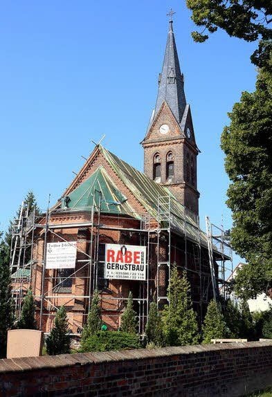 Voraussichtlich noch bis September ist das Gotteshaus eine Baustelle.