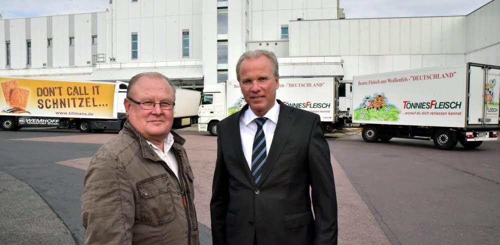 Haben die Entwicklung im Weißenfelser Fleischwerk maßgeblich geprägt: Fleischer Holm Rausch (links) und Kaufmann Reinhold Dierkes .