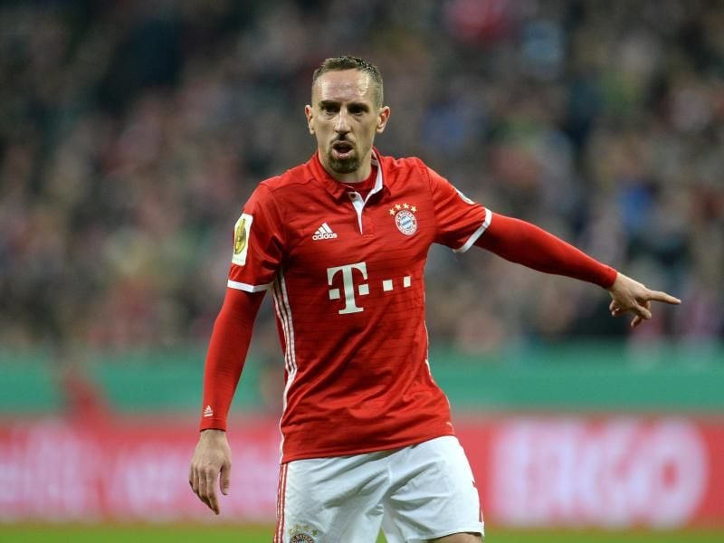 Die Bayern erwarten ein Pokal-Halbfinale gegen Borussia Dortmund. Franck Ribéry: „Das ist immer ein schönes Duell.” Foto: Andreas Gebert