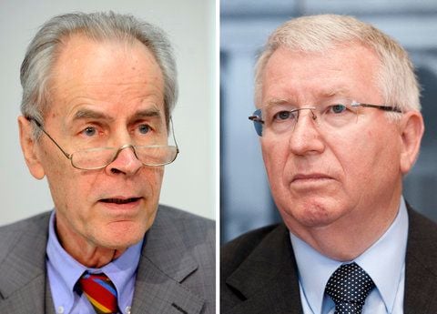 Der Direktor des Kriminologischen Forschungsinstituts Niedersachsen (KFN), Christian Pfeiffer (l.) und Berlins Polizeipräsident Dieter Glietsch (r.). (FOTO: ARCHIVBILDER/DPA)