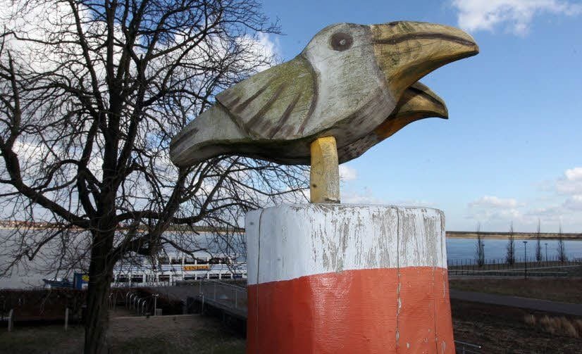 Die Möwe zierte einst die Spitze des Klettergerüsts.