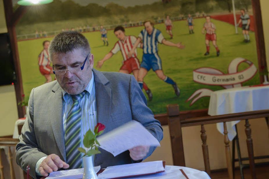 Ronald Maaß gab einen Einblick in die Geschichte des CFC Germania 03.