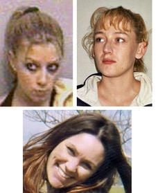 Mordopfer Anneli Sarah Alderton (links oben), Paula Clennell (rechts oben) und Annette Nicholls (unten), die nahe der südostenglischen Stadt Ipswich gefunden wurden. (Fotos: dpa)