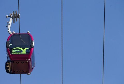 Eine Kabine für sechs Personen der neuen Kabinenbahn der Seilbahnen Thale GmbH in Thale (Landkreis Harz). (FOTO: DPA)