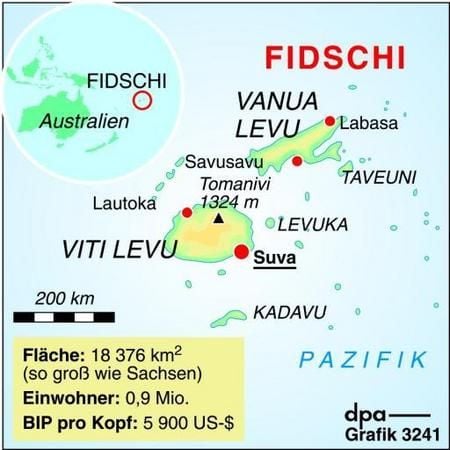 Infokarte zu den Fidschi-Inseln (Grafik: dpa)
