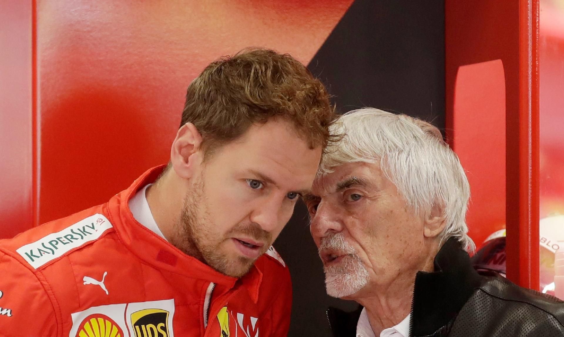 Hecken was aus: Bernie Ecclestone (r.) und F1-Pilot Sebastian Vettel.